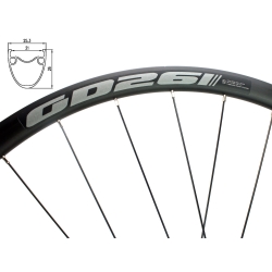 Koła gravel AlexRims GD26P Bitex BX106F BX106R Center Lock, Tubeless Ready