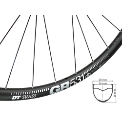 Koła gravel DT GR531db Bitex BX106F BX106R Center Lock, Tubeless Ready